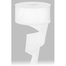 2.5 Inch White Sheer Organza Wired Ribbon, 50 Yards Per Spool (Lot of 1 Spool) SALE ITEM